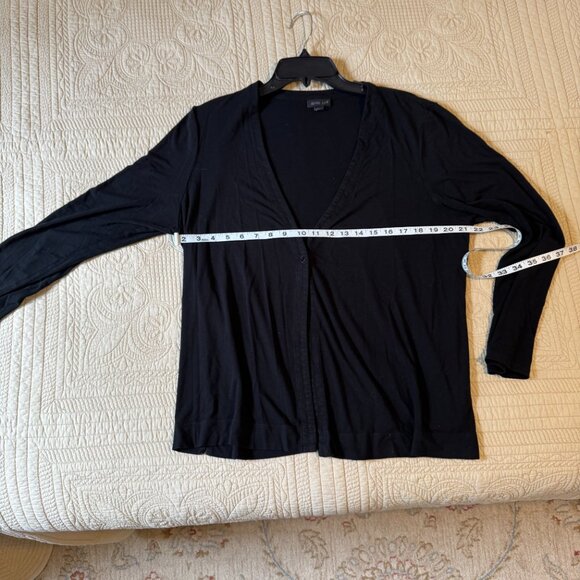 J.Jill Wearever collection one-button flowy jersey knit cardi, black, size PL - Picture 12 of 12